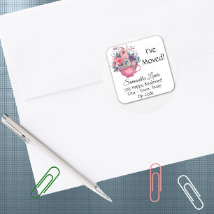 Whimsical Ich habe einen 1,5- oder 3-Zoll-Adressau Quadratischer Aufkleber