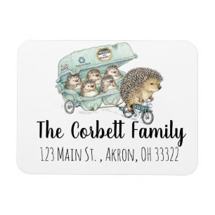 Whimsical Igel Family individuell anpassbar Magnet