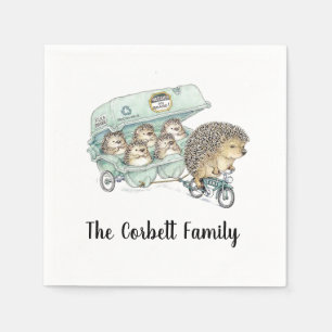 Whimsical Igel Family individuell anpassbar Serviette