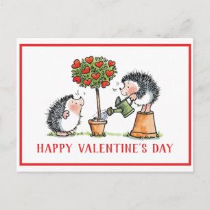 Whimsical Igels Valentinstag Card Postkarte