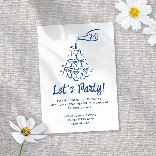 Whimsical Illustriert Cocktails Hochzeitsempfang Begleitkarte (Von Creator hochgeladen)