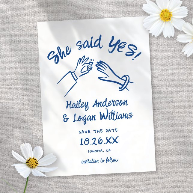 Whimsical Illustriert Niedlich Moderne Fun Hochzei Save The Date (Von Creator hochgeladen)