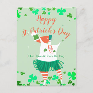 Whimsical Illustriert St. Patrick's Day Feiertagspostkarte