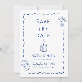 Whimsical Illustriert Wedding Save the Date Einladung
