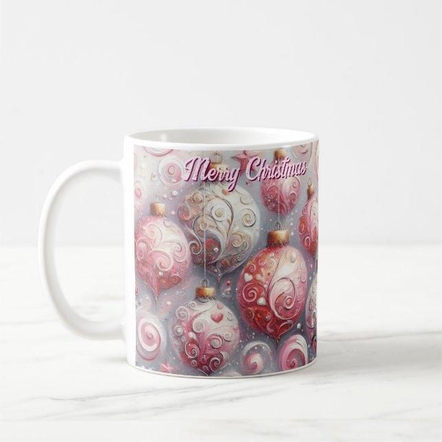 Whimsical Impressionistische Weihnachtsschmuck Pin Kaffeetasse (Links)