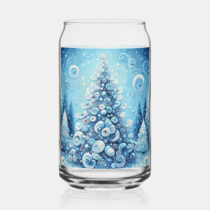 Whimsical Impressionistischer Weihnachtsbaum Blue Dosenglas