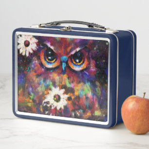 Whimsical Impressionistisches Bläschengemälde Metall Brotdose