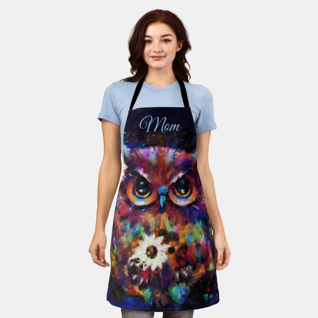 Whimsical Impressionistisches Bläschengemälde Schürze (Getragen)