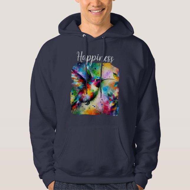 Whimsical Impressionistisches Glück Hummingbird Hoodie (Vorderseite)