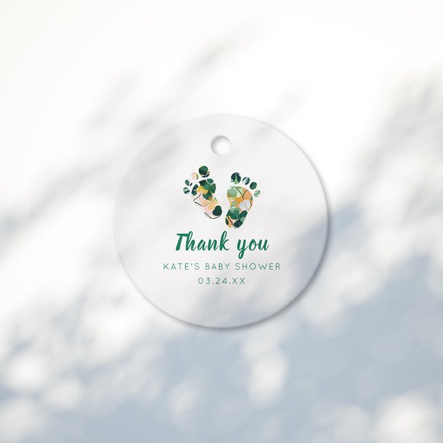 Whimsical Irish Lucky Green Kleeblatt Baby Dusche Geschenkanhänger (Von Creator hochgeladen)