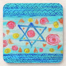 Whimsical israelische Flagge mit Blume & Herzen