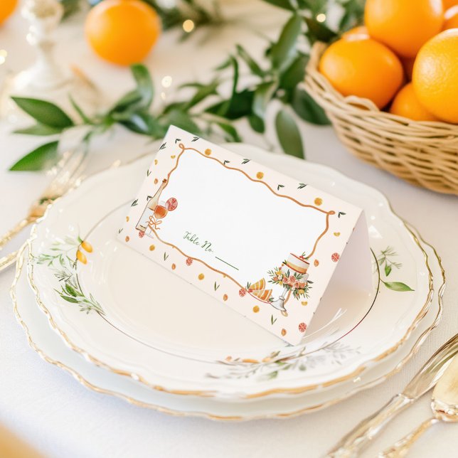 Whimsical Italian Citrus Wedding Platzkarte (Von Creator hochgeladen)