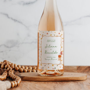 Whimsical Italian Citrus Wedding Weinetikett