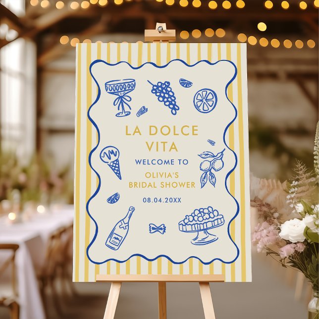 Whimsical italienische La Dolce Vita Brautparty Poster (Von Creator hochgeladen)