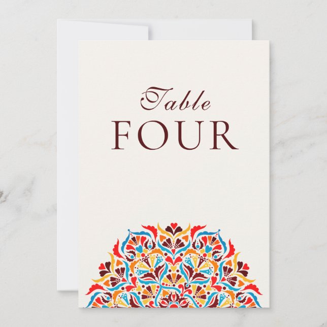 Whimsical Ivory Floral Border Wedding Table Number Einladung (Vorderseite)