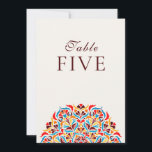 Whimsical Ivory Floral Border Wedding Table Number Einladung<br><div class="desc">Beautiful invitations and stationery for special occasions and festivals are available in both physical and digital formats. We can extend any design into matching items such as RSVP cards,  labels,  envelopes,  and more. Customization is available upon request. Looking forward to hearing from you!</div>