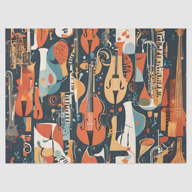 Whimsical Jazz Vibes Seidenpapier (Vorderseite)