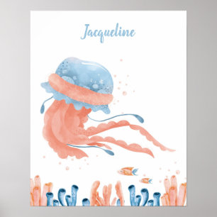 Whimsical Jellyfish Lullaby Anpassbar Poster