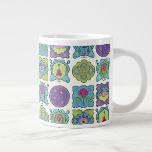 Whimsical Jewel Tones Handgezeichnete Boho Frames Jumbo-Tasse