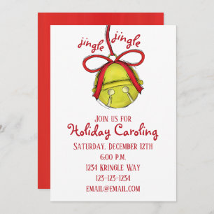 Whimsical Jingle Bells Simple Niedlich Holiday Par Einladung