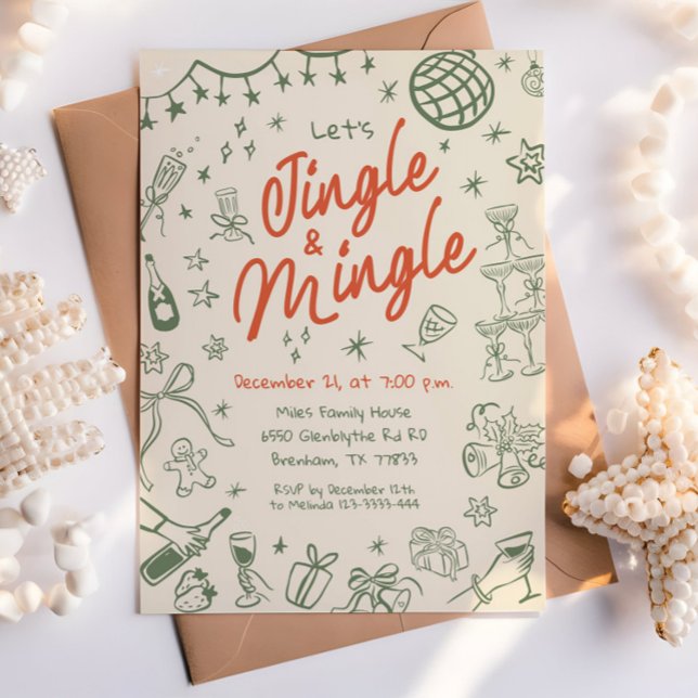 Whimsical Jingle und Mingle Einladung, Holiday Einladung (Von Creator hochgeladen)