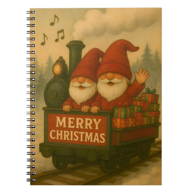 Whimsical Jolly Gnomes Musical Express Notizblock (Vorderseite)