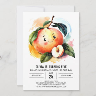 Whimsical Juicy Fruchtpeach Geburtstag Einladung