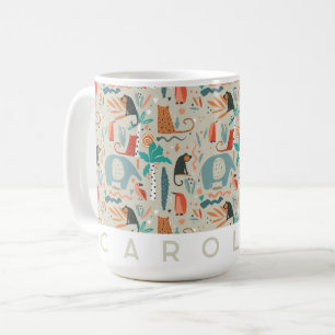 Whimsical Jungle Animals Safari Benutzerdefinierte Kaffeetasse