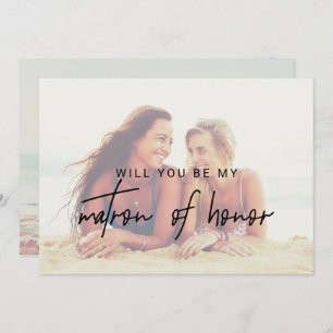 Whimsical Kalligraphie verblasste Foto Matron der Einladung