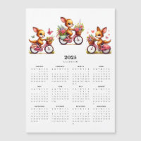 Whimsical Kangaroos Bicycles 2025 Magnet-Kalender