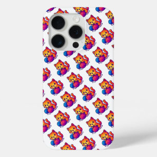 Whimsical Kawaii Cat Knitting Szene mit Oversified Case-Mate iPhone Hülle