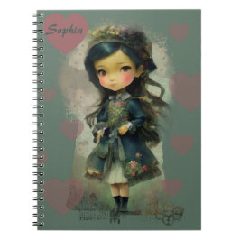 Whimsical Kawaii Fairy Tale Girl Notizblock