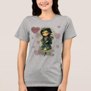 Whimsical Kawaii Fairy Tale Girl Tri-Blend Shirt