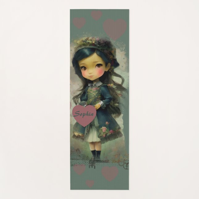 Whimsical Kawaii Fairy Tale Girl Yogamatte (Vorderseite)