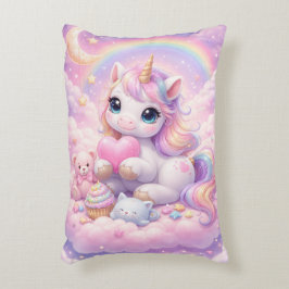 Whimsical Kawaii Unicorn & Friends Pastel Cloud Dekokissen