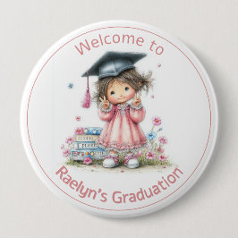 Whimsical Kindergarten Graduation Celebration Button