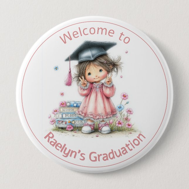 Whimsical Kindergarten Graduation Celebration  Button (Vorderseite)