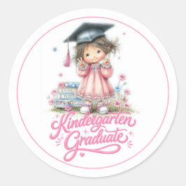 Whimsical Kindergarten Graduation Celebration Runder Aufkleber