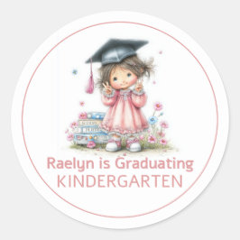 Whimsical Kindergarten Graduation Celebration Runder Aufkleber