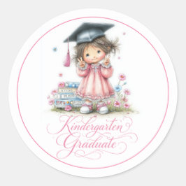 Whimsical Kindergarten Graduation Celebration Runder Aufkleber