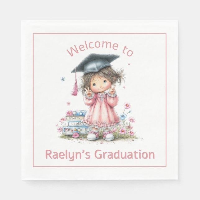 Whimsical Kindergarten Graduation Celebration  Serviette (Vorderseite)