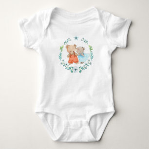 Whimsical Kissing Bears Baby Strampler