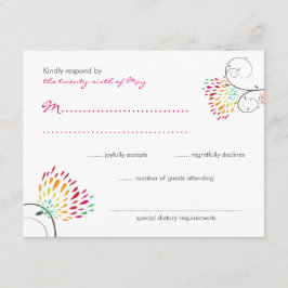 Whimsical Kissing Summer Love Birds Wedding RSVP Karte