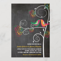 Whimsical Kissing Summer Love Birds Wedite Einladu