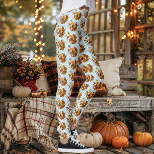 Whimsical Kitsune Fuchs Blaue Kirschblüten Fantasy Leggings