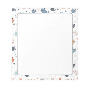 Whimsical Kitty Stationery Niedlich Cat Pattern Notizblock