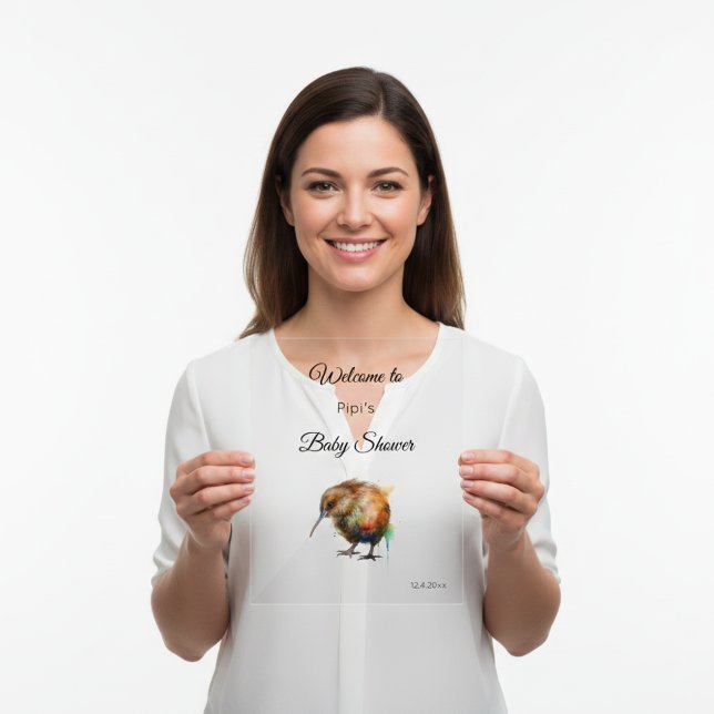 Whimsical Kiwi Bird Baby Shower | Sweet Pipi Acrylschild (Von Creator hochgeladen)