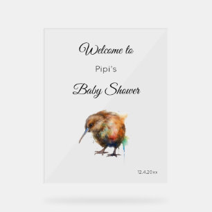 Whimsical Kiwi-Vogel-Baby-Party Sweet Pipi Acrylschild