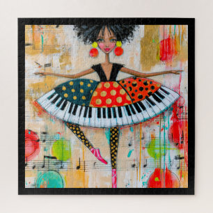 Whimsical Klaviertasten Musik Ballerina Puzzle