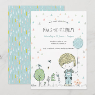 Whimsical Kleinkind-Kindergeburtstag Einladung